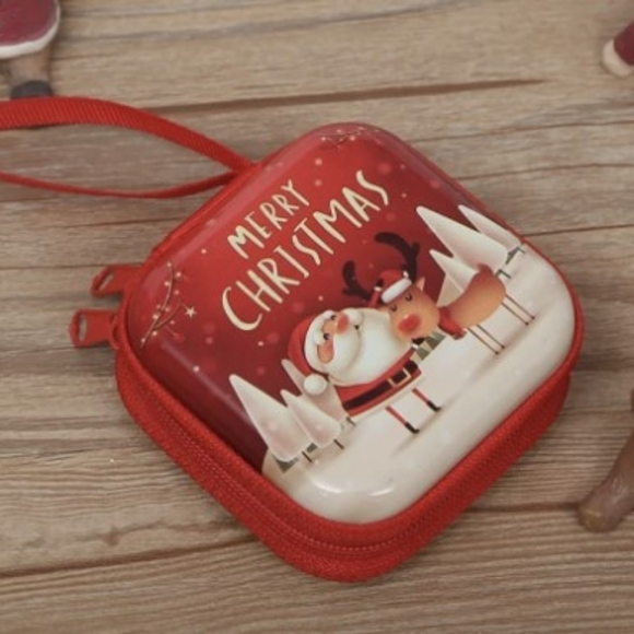 New Christmas Decorated Tin Coin Purse, Santa, deer, Holiday, T1MIS - Picture 1 of 2